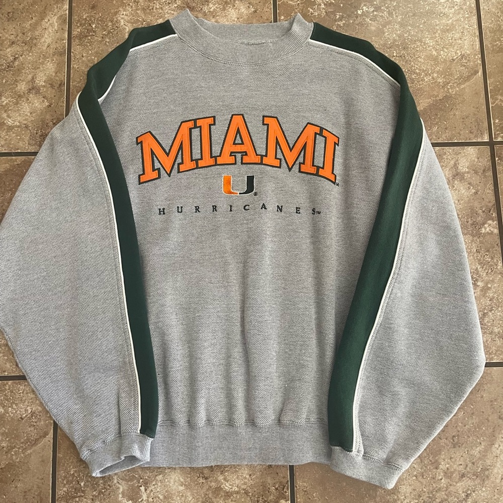 University of Miami UM Cadre Athletic Long Sleeve Crew New Sweaters Mens Size M